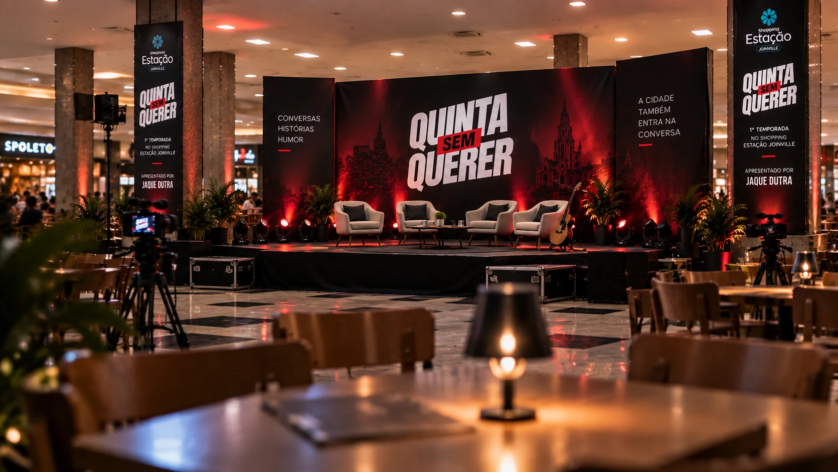 Cenário do Quinta Sem Querer no Shopping Estação Joinville